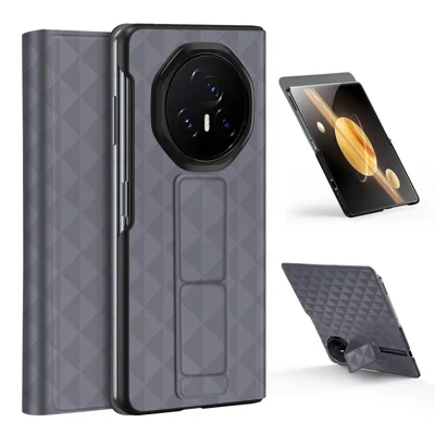 DUX DUCIS Fitt Series for Honor Magic V3 5G Case Leather Phone Cover with Card Slot Kickstand - Grey