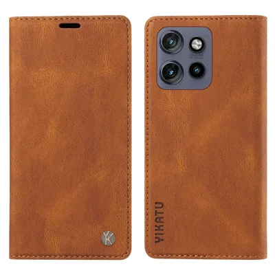 YIKATU YK-004 For Motorola Edge 60 Neo 5G / Edge 50 Neo 5G / Moto S50 5G / ThinkPhone 25 5G Case Leather Skin-Touch Phone Cover Magnetic Auto-Absorbed - Brown
