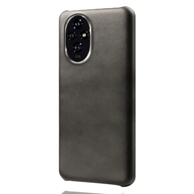 For Honor 200 5G Case Calf Texture PU Leather Hard PC Protective Phone Cover - Black