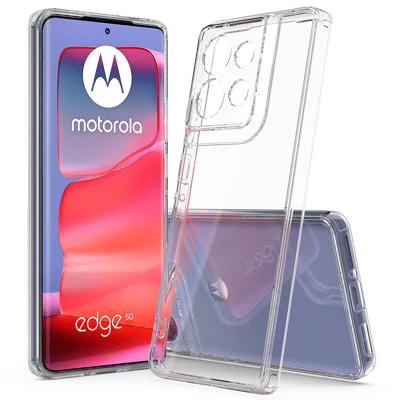 For Motorola Edge 50 5G Clear Phone Case TPU+Acrylic Shockproof Phone Back Cover