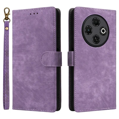 For TECNO Spark 30C 4G kL5n Wallet Case RFID Blocking PU Leather Cover Stand View - Purple