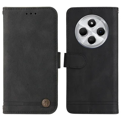 For Xiaomi Poco C75 4G / Poco M7 5G / Redmi A3 Pro 4G / 14R 5G / A4 5G / 14C 5G / 14C 4G Wallet Case Leather Phone Cover Tree Pattern - Black