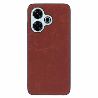 For Xiaomi Poco M6 Plus 5G / Redmi 13 5G / 4G / Note 13R 5G Case Retro Leather Coated PC+TPU Phone Cover - Brown