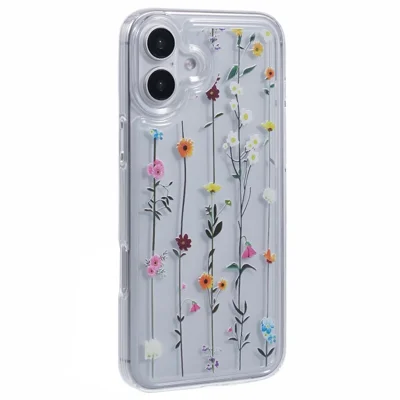 For iPhone 16 Case TPU Flower Printing Pattern Air Cushion Design Beschermhoes - KS2