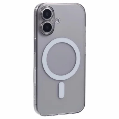 X-LEVEL For iPhone 16 Case Compatible with MagSafe Matte Tempered Glass+TPU Phone Cover - Transparent Black