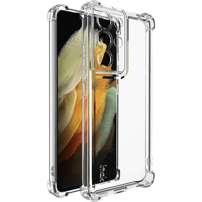 IMAK UX-4 Series for Samsung Galaxy S21 Ultra 5G Case Straight Frame Four Corner Shockproof Clear TPU Cover