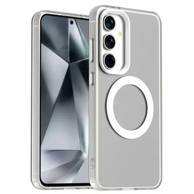 Candy Series For Samsung Galaxy S25+ / S24+ Magnetic Case PC+TPU+PET Anti-Drop Phone Cover - White