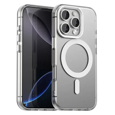 Seria Candy, obudowa na iPhone 16 Pro Max, zgodna z MagSafe, antywypadkowa obudowa z PC+TPU+PET - Biały