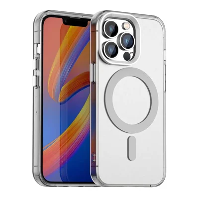 Candy Series For iPhone 14 Pro Case Compatible with MagSafe PC+TPU+PET Anti-Drop Phone Cover - White