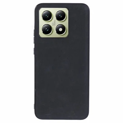 For Xiaomi 14T Pro Case Retro Leather Coated PC+TPU Phone Cover - Black