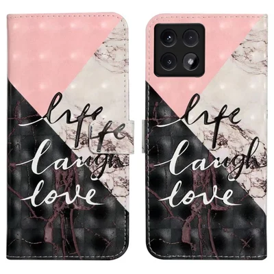 For Xiaomi 14T Case 3D Creative Pattern PU Leather Stand Phone Cover - Tri-Color Marble