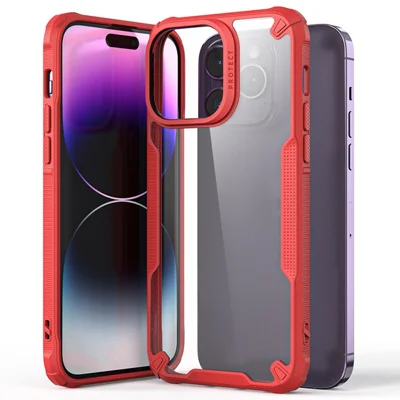 For iPhone 16 Pro Max Case PC+TPU Phone Cover Anti-Drop Phone Case - Red