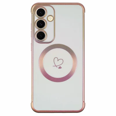 For Samsung Galaxy S24 Magnetic Case TPU Gradient Electroplated Phone Cover - Colorful White