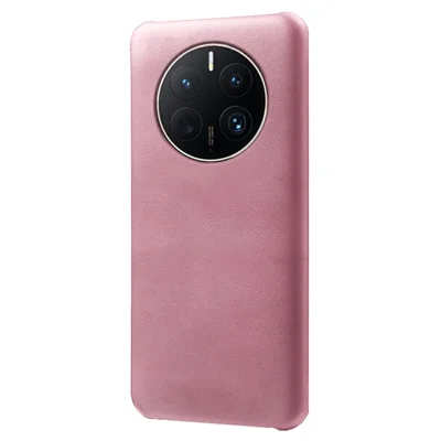 Para Huawei Mate 50 Pro 4g Textura de Bezerro pu Com Revestimento de Couro Hard pc Shell Ultra Thin Slim Fit Protetor - Rosa Ouro