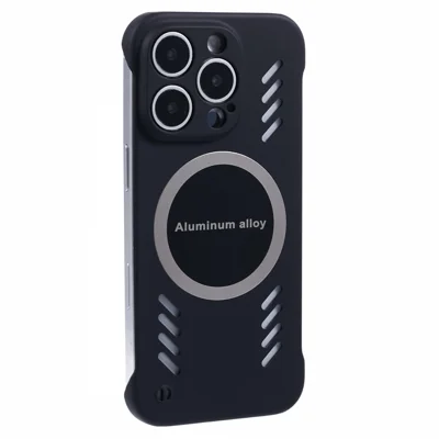 For iPhone 15 Pro Case Hard PC Frameless Heat Dissipation Phone Cover - Black