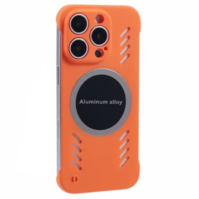 For iPhone 15 Pro Max Case Hard PC Frameless Heat Dissipation Phone Cover - Orange