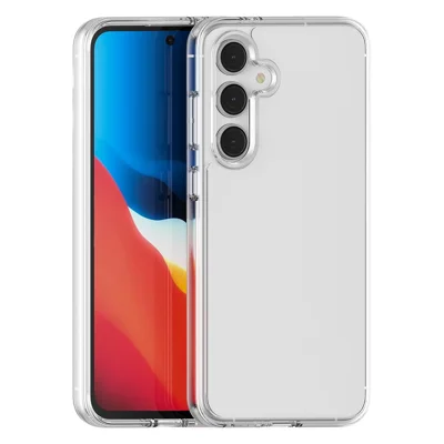 For Samsung Galaxy S24 FE Case PC + TPU Shockproof Clear Phone Cover - Transparent White