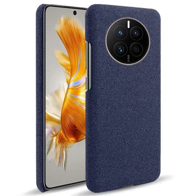 For Huawei Mate 50 4G Shockproof Case Solid Color Hard PC+Cloth Anti-Scratch Protective Cover - Blue