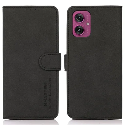 KHAZNEH For Motorola Moto G55 5G Stand Case PU Leather Wallet Phone Cover - Black