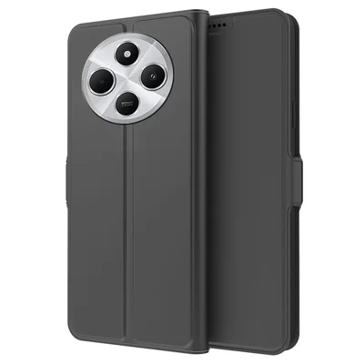 For Xiaomi Poco C75 4G / Redmi 14R 5G / 14C 4G Case Shockproof TPU Inner Shell Leather Phone Cover Card Slot - Black