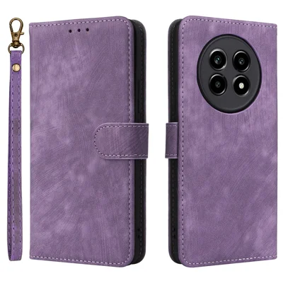 For Realme 13+ 5G / 13 Pro 5G (China) Wallet Case RFID Blocking PU Leather Cover Stand View - Purple