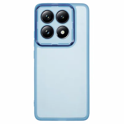 DKSM Series For Xiaomi 14T Pro Case Electroplated Camera Frame TPU Phone Cover - Transparent Blue