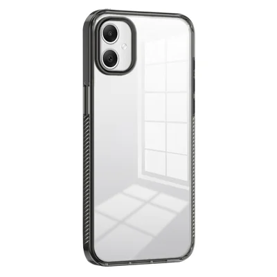 For Samsung Galaxy A06 4G Clear Phone Case TPU+PC Anti-Slip Drop-Proof Back Cover - Black