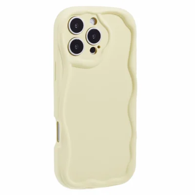 For iPhone 16 Pro Max Case Snoepkleurige Telefoonhoesje Rubberachtige TPU-cover - Geel