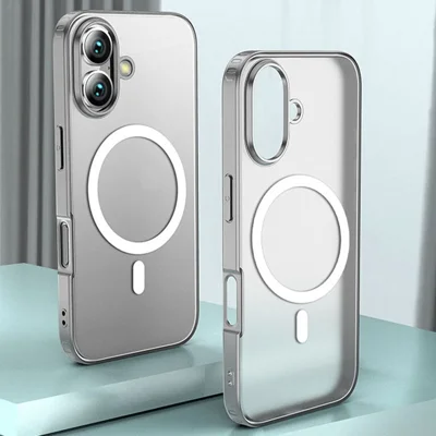 For iPhone 16 Plus Case Compatible with MagSafe Shockproof PC + TPU Phone Cover - Transparent