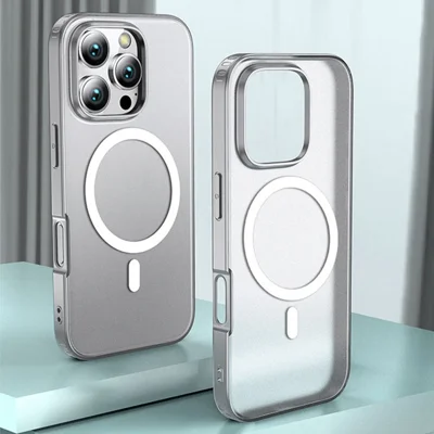 For iPhone 16 Pro Max Case Compatible with MagSafe Shockproof PC + TPU Phone Cover - Transparent