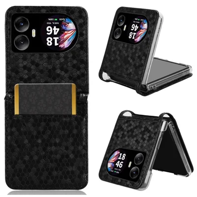 جراب محفظة لهيرو 10 من Blackview 4G بتصميم نقطي من جلد PU - أسود