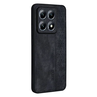 AZNS For Xiaomi 14T Case Protective PU Leather Covered TPU Phone Shell - Black