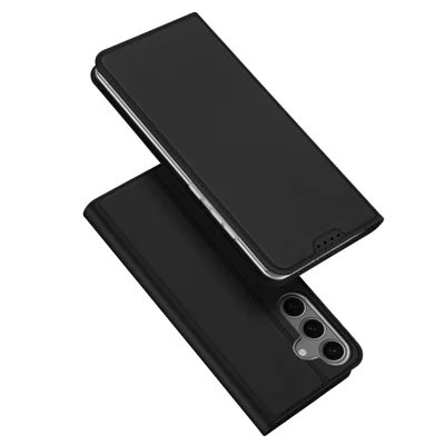 DUX DUCIS Skin Pro Series For Samsung Galaxy S25 Case Leather Cover Card Holder - Black