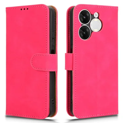 For itel A80 4G Leather Case Skin-Feel Anti-Drop Wallet Flip Phone Cover - Rose