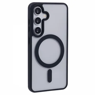 Obudowa do Samsung Galaxy S23 FE zgodna z MagSafe, odporna na wstrząsy, przezroczysta obudowa PC+TPU - Czarna