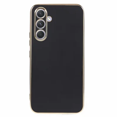 For Samsung Galaxy S25+ Case TPU Slim Fit Shockproof Phone Cover 6D Electroplating - Black