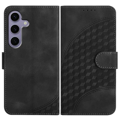 YX0060 For Samsung Galaxy S25 Case Elephant Head Pattern Leather Phone Cover - Black