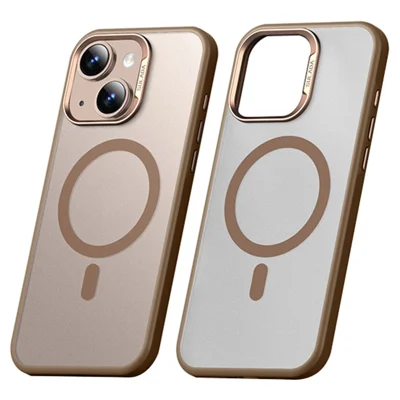 SULADA For iPhone 15 Case Compatible with MagSafe Ultra-Thin PC+TPU Phone Cover - Gold