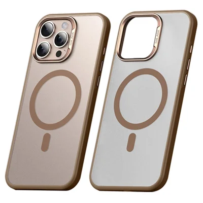 SULADA For iPhone 15 Pro Case Compatible with MagSafe Ultra-Thin PC+TPU Phone Cover - Gold