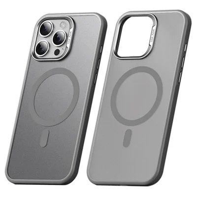 SULADA For iPhone 15 Pro Max Case Compatible with MagSafe Ultra-Thin PC+TPU Phone Cover - Titanium Grey