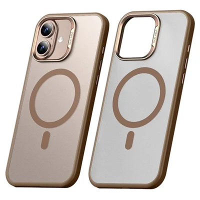 SULADA For iPhone 16 Case Compatible with MagSafe Ultra-Thin PC+TPU Phone Cover - Gold