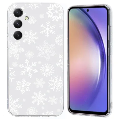 For Samsung Galaxy A55 5G Case Christmas Pattern Print Soft TPU Phone Protector - Snowflake