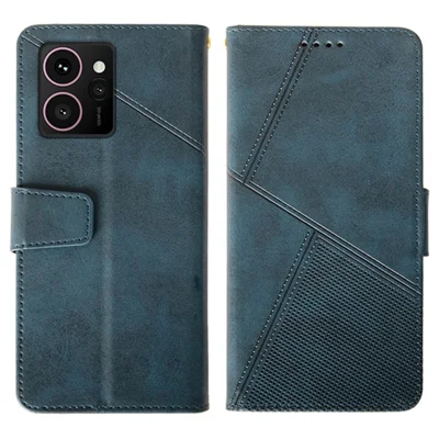 IDEWEI voor HMD Skyline hoesje Leer portemonnee telefoonhoes stand kalfsstructuur - Blauw