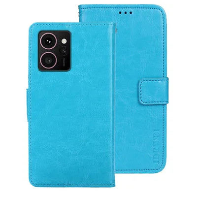 IDEWEI For HMD Skyline Stand Case Crazy Horse Texture Leather Phone Cover - Sky Blue