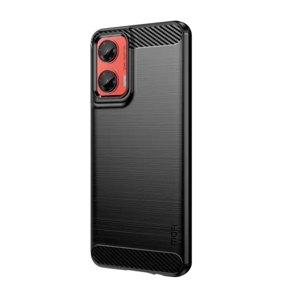 MOFI For Motorola Moto G35 5G Case  JK TPU Series-1 Carbon Fiber Texture TPU Soft Phone Cover - Black