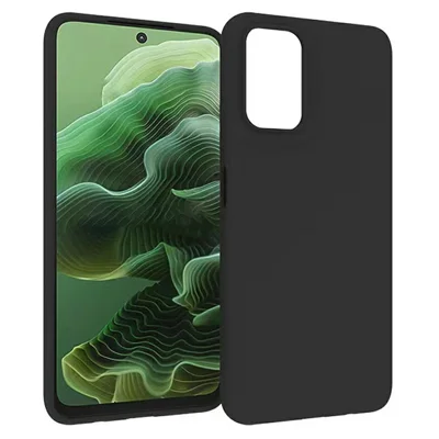 For Motorola Moto G35 5G Case Soft Matte Back TPU Black Phone Cover, Large Cutout