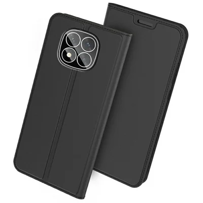 Voor Xiaomi Redmi Note 14 Pro 5G / Poco X7 5G hoesje PU leer telefoonhoesje met kaarthouder staander magnetische sluiting - Zwart