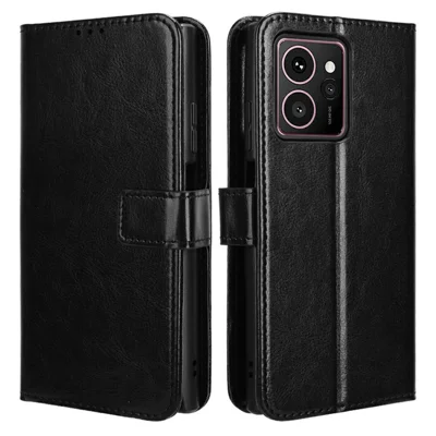Voor HMD Skyline Case Crazy Horse Texture PU Leather Telefoonportemonnee Hoes - Zwart