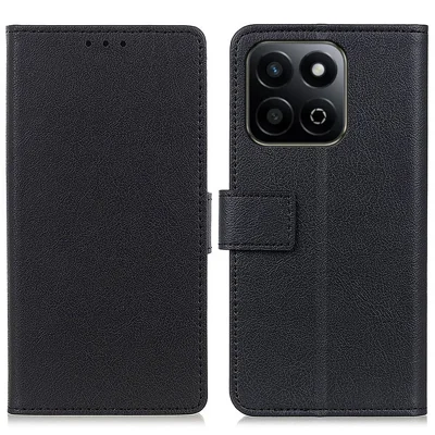 For Honor X7c 5G / X7c 4G / 200 Smart 5G / Play 60 Plus 5G Case PU Leather Stand Wallet Phone Cover - Black
