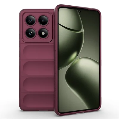 For Xiaomi 14T Case Anti-Drop Soft TPU Rugged Phone Back Cover - Wine Red